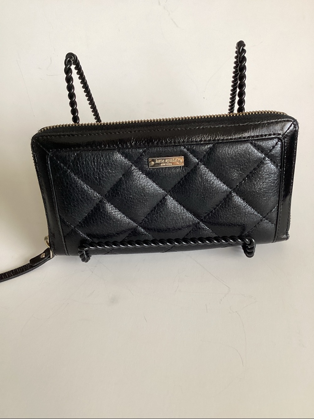 Kate Spade Quilted Black Zip Wallet